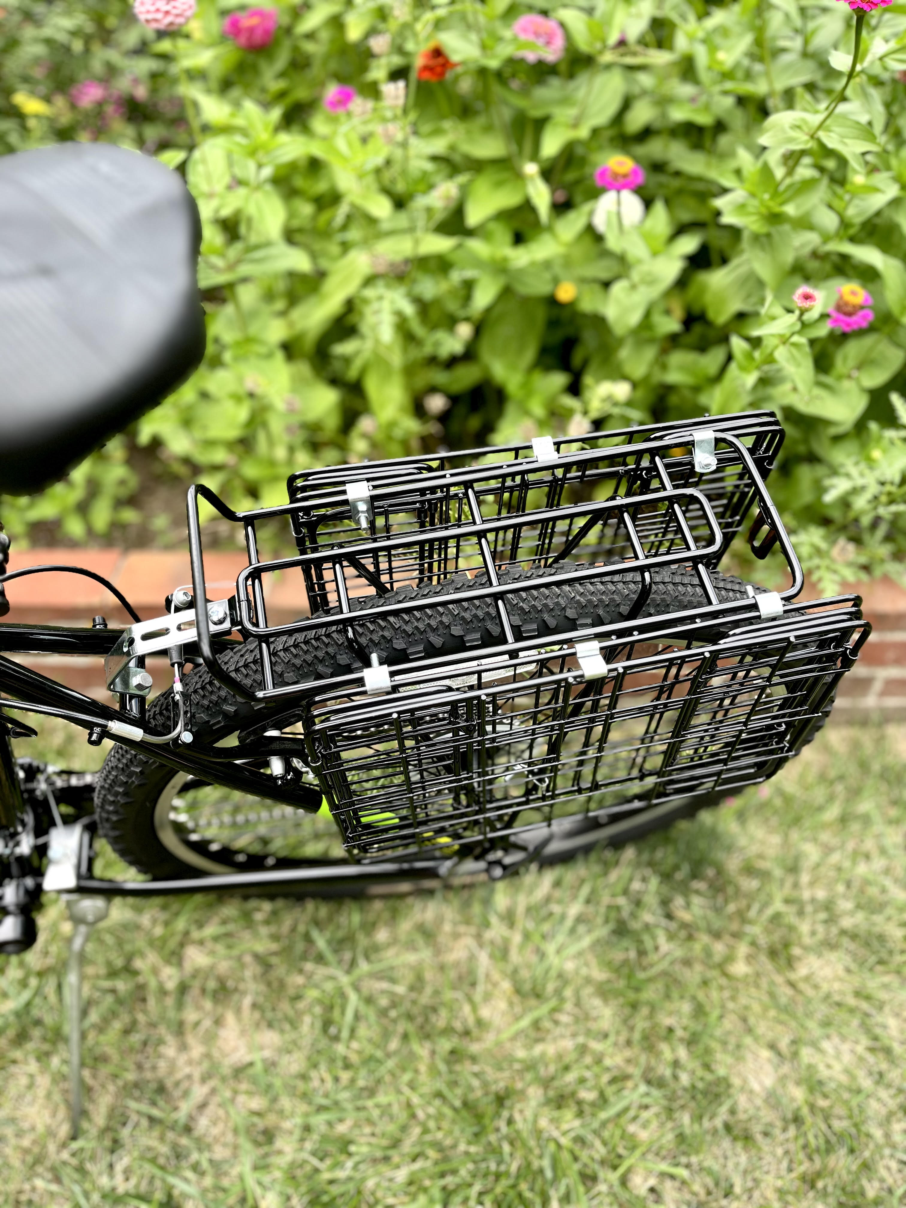 582 Rear Basket Black Wald Bicycle Baskets